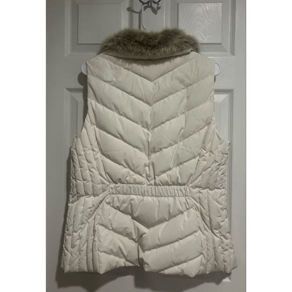NWOT Talbots Women’s White Down Feather Vest Coat Size Large - Picture 2 of 7